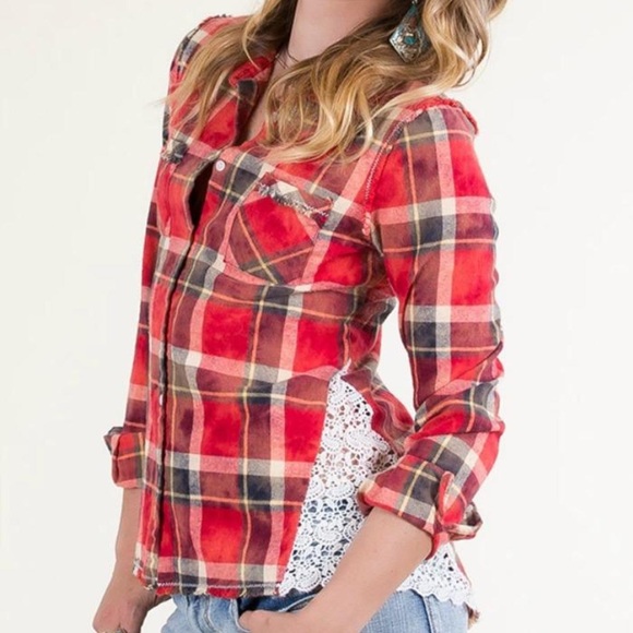 White Crow Plaid Flannel Lace 